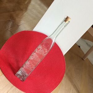 Vintage Decorative Etched Glass Bottles with Cork Stoppers